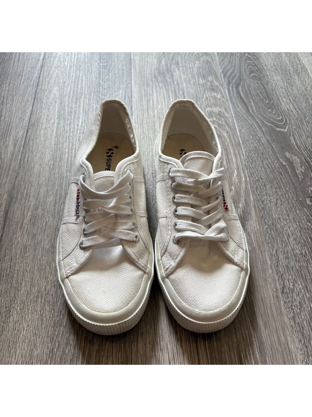 Superga Classic White Canvas Sneakers Size 39.5